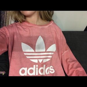 Pink adidas crew neck